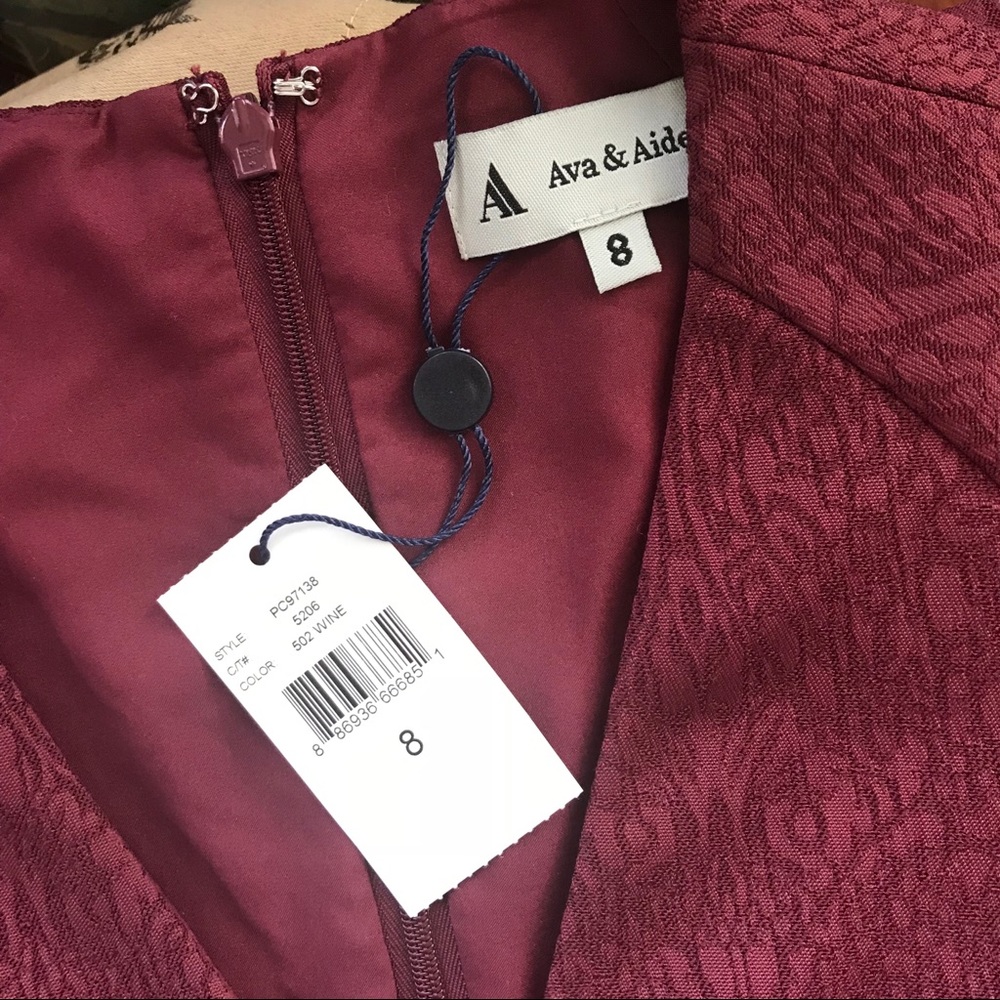 Ava & Aiden Marsala Jacquard Dress - Picture 3 of 4